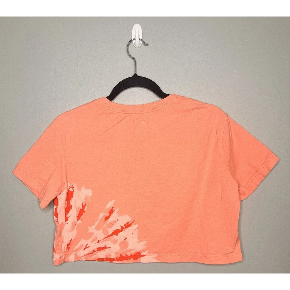 The nike tee crop top size XS t‎ shirt Peach short sleeve logo The Dye RARE